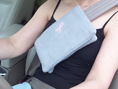 Mastectomy Lumpectomy Pillow Seat Belt Chemo Port Cover Surgery Breast Cancer Pillow Gift in Gray