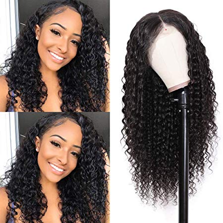 Nadula Brazilian Deep Wave Lace Front Wigs Pre Plcuked 100% Human Hair Wigs With Baby Hair 150% Density 13×4 Deep Wave Lace Frontal Wigs For Women Natural Color (16inch)