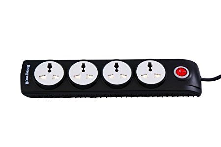 Honeywell 4 Out Surge Protector with master switch ( Black)