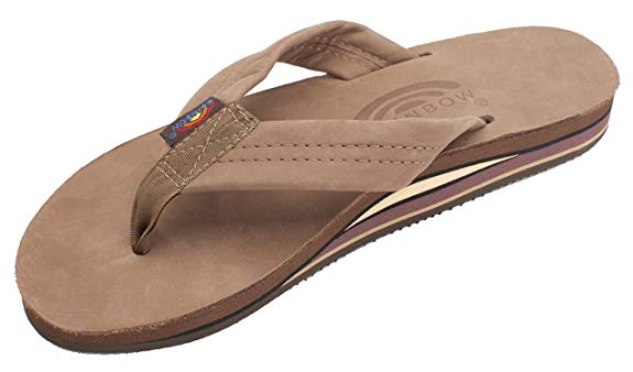 Rainbow Sandals Men's Premier Leather Double Layer with Arch Wide Strap