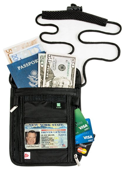The No1 Traveler RFID Blocking Travel Wallet & Passport Holder-Neck Pouch|Gift Box|