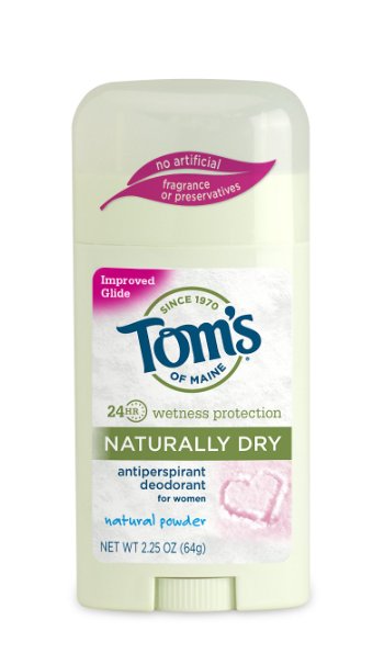Tom's of Maine Women's Natural Powder Antiperspirant Stick Deodorant, Naturally Dry, 2 Count