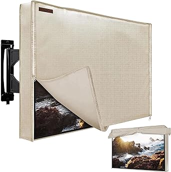 Outdoor TV Cover 80-85 Inches, HOMEYA 600D Heavy Duty Waterproof & Weatherproof TV Screen Protector with Double Zipper, Velcro Seal, Fits Most TV Mounts and Stands, for Outside LED LCD Flat Screen TVs