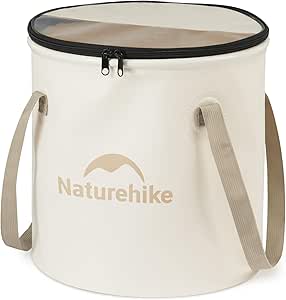 Naturehike 20L Multipurpose Collapsible Bucket, Folding Bucket Wash Basin with Lid & Handle, Portable Water Container for Travelling Camping Hiking Fishing Gardening