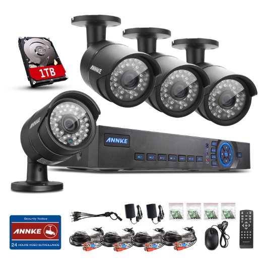 Annke 8CH 720P AHD DVR 1TB HDD with 4x 10MP CCTV Camera System