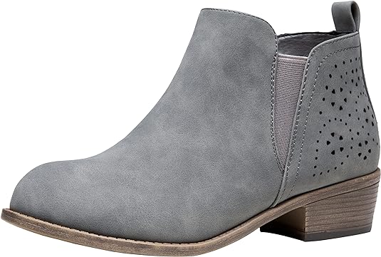 Jeossy Women's 9615 Chelsea Ankle Boots Cutout Perforated Short Booties Slip on