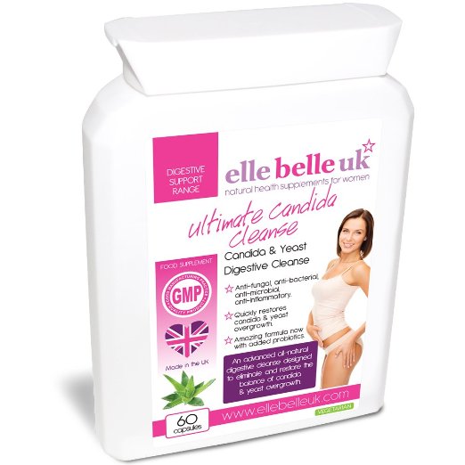 Natural Candida Treatment For Women and Men - Elle Belle UK - Ultimate Candida Cleanse - Powerful Herbal Formula For Total Candida Defence - Effective Treatment For Thrush Sufferers Candida Albicans and Yeast Imbalances Bloating and IBS Symptoms - 100 Natural and Free from Bulking Agents or Additives - 60 Capsules - Premium Quality Made in the UK - Suitable For Vegetarians - Letterbox Friendly Pouches