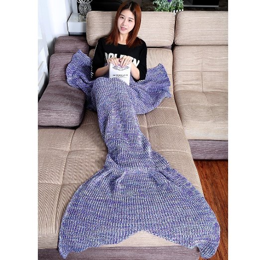 Warm and Soft All Seasons Mermaid Blanket Sofa Quilt Living room blanket (Medium Adult, 180*90CM)