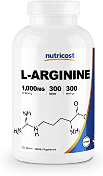 Nutricost L-Arginine 1000mg, Amino Acid Tablets (300 Tablets)