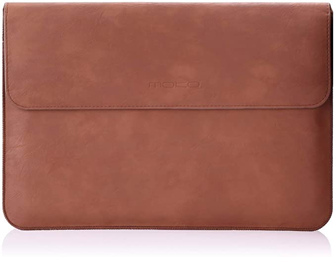 MoKo Tablet Sleeve Case Bag, PU Leather Protective Laptop Sleeve Compatible with Surface Pro X/Pro 7/Pro 6/ Pro 5/Pro 4/Pro 3/Pro 12.3/Pro LTE 12.3"/MacBook Air 11.6 Inch, with Pen Holder - Brown