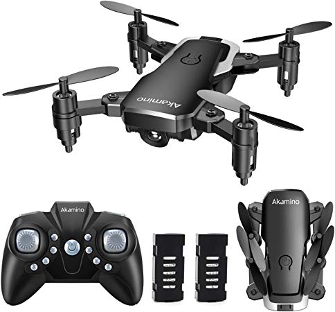 Akamino Mini Drone 2.4GHz Foldable Pocket RC Quadcopter with Headless Mode, 3D Flips , One Key Return Helicopter for Beginners, Kids