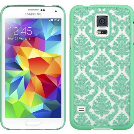 Thousand Eight(TM) Samsung Galaxy S5 Design Slim and stylish profile CRYSTAL RUBBER CASE   [FREE LCD Screen Protector Shield(Ultra Clear) Touch Screen Stylus] (CRYSTAL TEAL) (green)