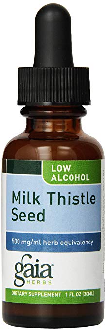 Gaia Herbs Milk Thistle Seed, Low Alcohol Liquid Extract, 1 Ounce - Liver Cleanse Supplement to Support Detox and Metabolism