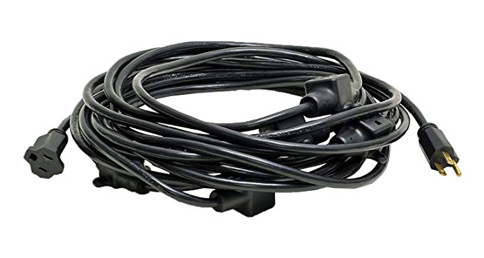 50-Foot 14/3 11-Outlet Backline Power Extension Cord for A/V Entertainment Events Black MO14050BK