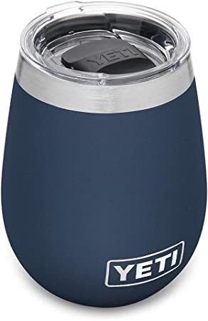 YETI Rambler 10 oz Wine Tumbler, Vacuum Insulated, Stainless Steel with MagSlider Lid, Navy