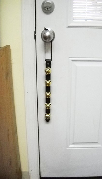 Warner Arctic Sleigh Bells Leather Strap Decorative Door Bell Hanger 15” With 5 Brass Plated Jingle