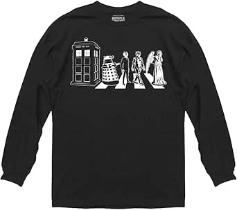 Ripple Junction Doctor WHO Detailed Street Crossing TV Series Adult Unisex Long Sleeve T-Shirt Officially Licensed