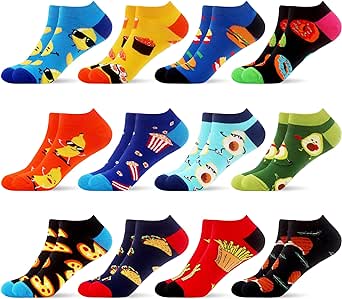 WeciBor Men's Colorful Fancy Novelty Funny Casual Combed Cotton Ankle Socks