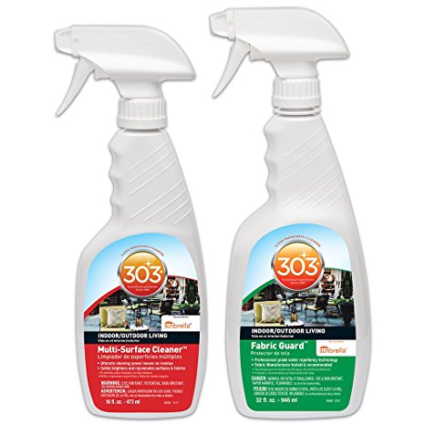 303 Patio & Multi-Purpose Cleaner & Protectant Kit-Fabric Guard, Protectant, Water & Stain Repellent 32oz & Multi-Surface Cleaner, Home & Patio 16oz