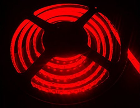 SuperonlineMall™ LED Strip Lights, 12V DC 16.4ft/5m Waterproof LED Flexible Light Strip, 600 LEDs, 3528 SMD, Lighting Strips, LED Tape (Red)