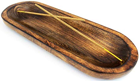 Kaizen Casa Incense Burner Stick Holder Ash Catcher Wooden Handmade Modern Gift Wood Home Decor Size 11 X 4 X 1.2 Inches