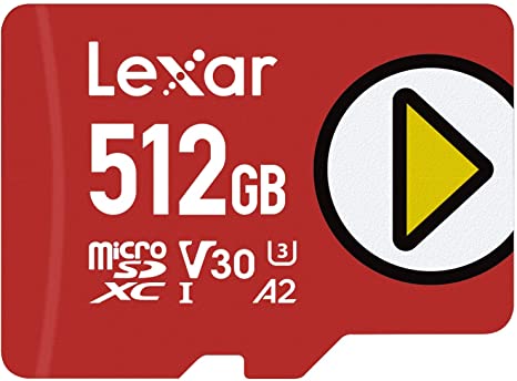 Lexar Play 512GB microSDXC UHS-I-Card, Up to 150MB/s Read, Compatible-with Nintendo-Switch, Portable Gaming Devices, Smartphones and Tablets (LMSPLAY512G-BNNNU)