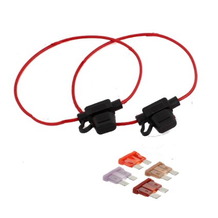 2 Pack Water-resistant ATC Fuse Holder 16 Gauge In-Line Fuse Holder (Small)