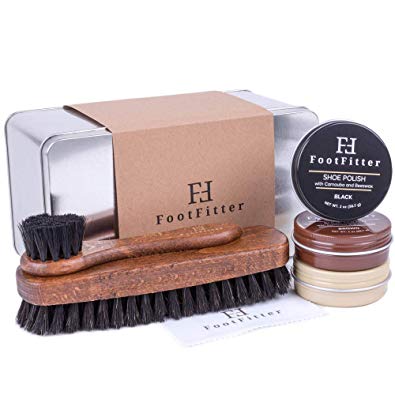 FootFitter Shoe Shine Detailing Set - Complete Shoe Care Set in Gift Tin!