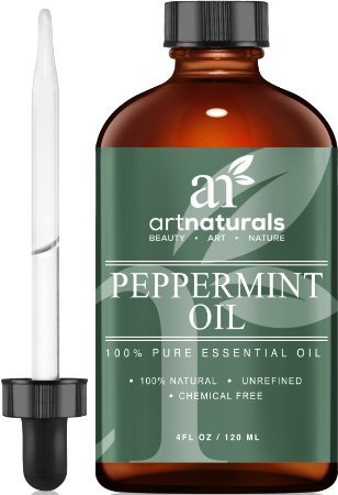 ArtNaturals Peppermint Oil 100 Pure and Natural Premium Therapeutic Grade Mentha Peperita Essential 4 Oz Oil - Best Fresh Scent for Home and Work - Perfect to Repel Mice and Spiders