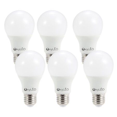 OxyLED 9W A19 E27 LED Bulbs 60W Incandescent Bulb Equivalent 3000K 810Lumens Warm White Edison Screw LED Bulbs Pack of 6 Units
