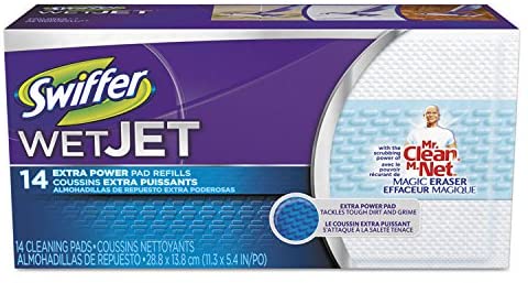 Swiffer Wetjet Pads with The Power of Mr. Clean Magic Eraser, 14 Count