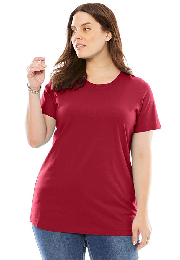 Woman Within Plus Size Crewneck Perfect Tee