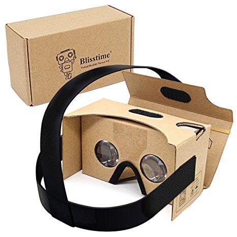 Blisstime Google Cardboard V2.0 3d Glasses VR Virtual Reality Cardboard Fit for 3--6inch Screen