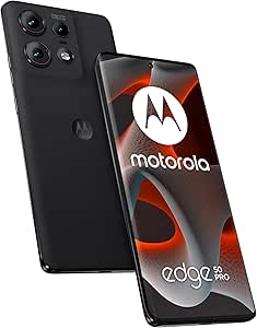 Motorola Moto Edge50 Pro(Display 6.67'' Super HD 144Hz, 50 13 10MP con IA,4500mAh ricarica,Turbo Power 125W,12/512GB,Dual SIM,IP68,NFC,Android 14,caricatore da 125W e cover in confezione)Black Beauty