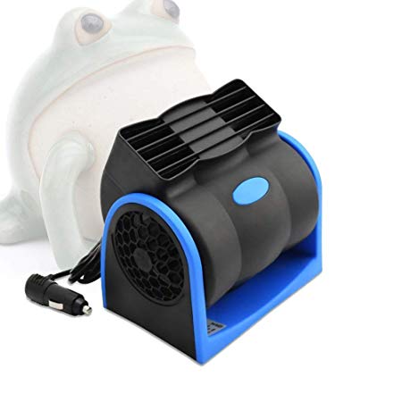 MAXTUF Car Fan, Electric Car Cooling Fan Not Heater Bladeless Fan 12V 2-Speed Low Noise Portable Desktop Cooler with Cigarette Lighter for Vehicle Truck RV SUV or Boat