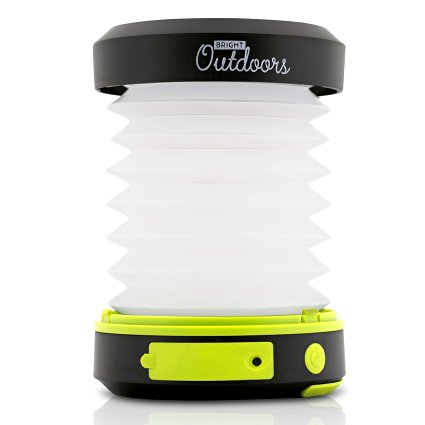 Bright Outdoors Solar Lantern / Flashlight with Emergency Powerbank - LED, USB Rechargeable and Collapsible. Versatile Camping, Trekking or Travel Lamp. Portable, Innovative Sun-Powered Light