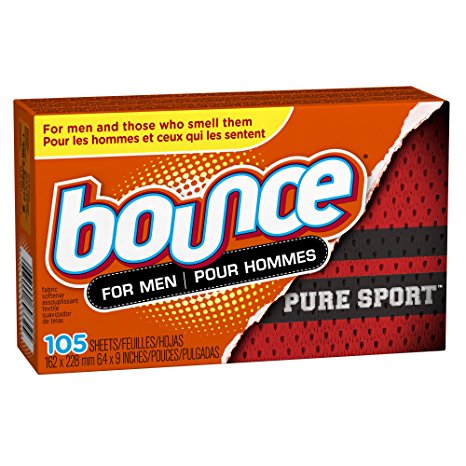 Bounce Pure Sport Dryer Sheets For Men 105 Count