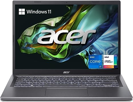 Acer Aspire 5 14 Slim Laptop | 14" WUXGA (1920 x 1200) IPS | Core i7-1355U | Intel Iris Xe Graphics | 16GB LPDDR5 | 512GB Gen 4 SSD | Wi-Fi 6E | USB4/Thunderbolt 4 | Backlit KB | A514-56M-71A9, Gray