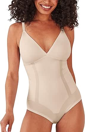 Bali Womens Bodysuit Shapewear, Ultimate Smoothing Bodysuit, Removable Foam CupsShapewear Bodysuit