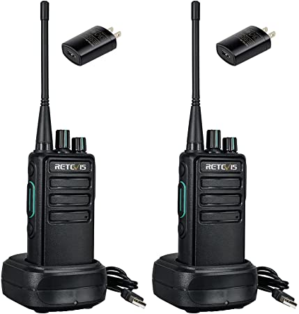 Retevis RB29 Walkie Talkies for Adults,Heavy Duty 2 Way Radios,Durable Two Way Radio with Charger Base,Wireless Cloning for School,Business,Restaurant(2 Pack)