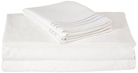 Elegant Comfort 1500 Thread Count Egyptian Quality Super Soft Wrinkle Free and Fade Resistant 4-Piece Sheet Set, Queen, White