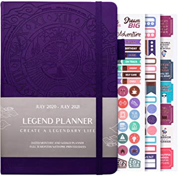 Legend Planner Jul 2020-Jul 2021 Academic Weekly & Monthly Planner to Hit Your Goals, Increase Productivity & Live Happier. Organizer Notebook & Productivity Journal. A5 Hardcover – Purple
