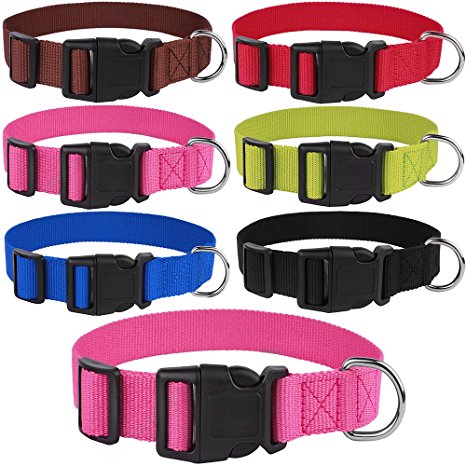 CollarDirect Nylon Dog Collar, Side Release Buckle Collar, Handmade Collars for Dogs, Adjustable Puppy Collar Small Medium Large
