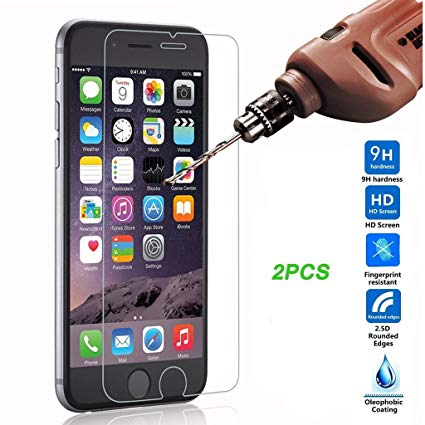 2 PCS Tempered Glass Screen Protector For iPhone 6 / 6s 4.7", Dreamwit® 99% Touch-screen Accurate, Round Edge [0.2mm] Protection from Bumps, Drops, Scrapes, and Marks (Lifetime No-Hassle Warranty)