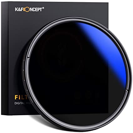 K&F Concept 58mm ND Fader Variable Neutral Density Filter ND2 to ND400 for Camera Lens Ultra-Slim, Multi Coated