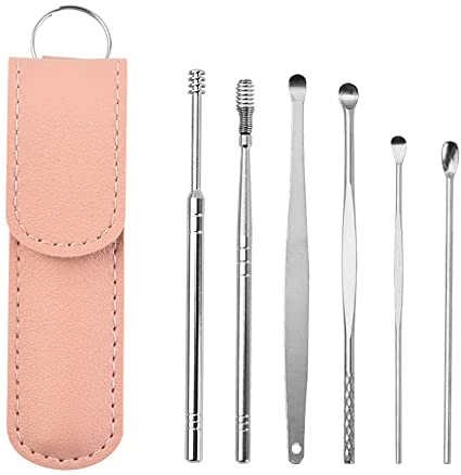 Innovative Spring Earwax Cleaner Tool Set - Spiral Design Stainless Steel Ear Picks, Easy to Use, Ear Cleansing Tool Set, Ear Curette Cleaner, Ear Wax Removal Kit with Storage Box and Cleaning Brush