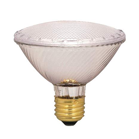 Satco S2236 60 Watt (75 Watt) 1090 Lumens PAR30 Short Neck Halogen Narrow Spot 9 Degrees Clear Light Bulb, Dimmable