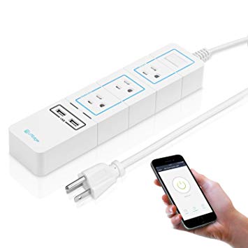 LITEdge Wi-Fi Accessible Smart Power Strip, Triple AC Outlets with 2 USB Ports, Compatible with Alexa, No Hub Needed, Wireless Distance APP Control, Surge Protected