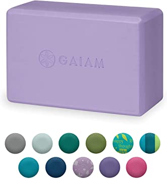 Gaiam Yoga Block - Supportive Latex-Free EVA Foam Soft Non-Slip Surface for Yoga, Pilates, Meditation