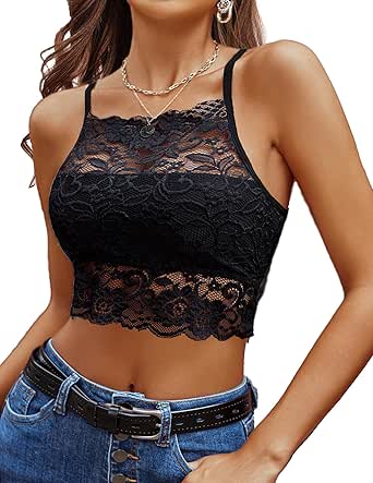 Avidlove Sexy Bralette for Women Lace Camisoles Crop Top Double Layered Underwear(S-XXXL)